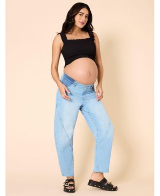 Maternity Under the Belly Barrel Leg Jeans - Motherhood