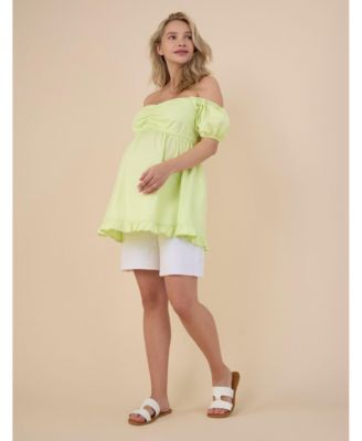 Maternity Off the Shoulder Short Sleeve Babydoll Top - Motherhood