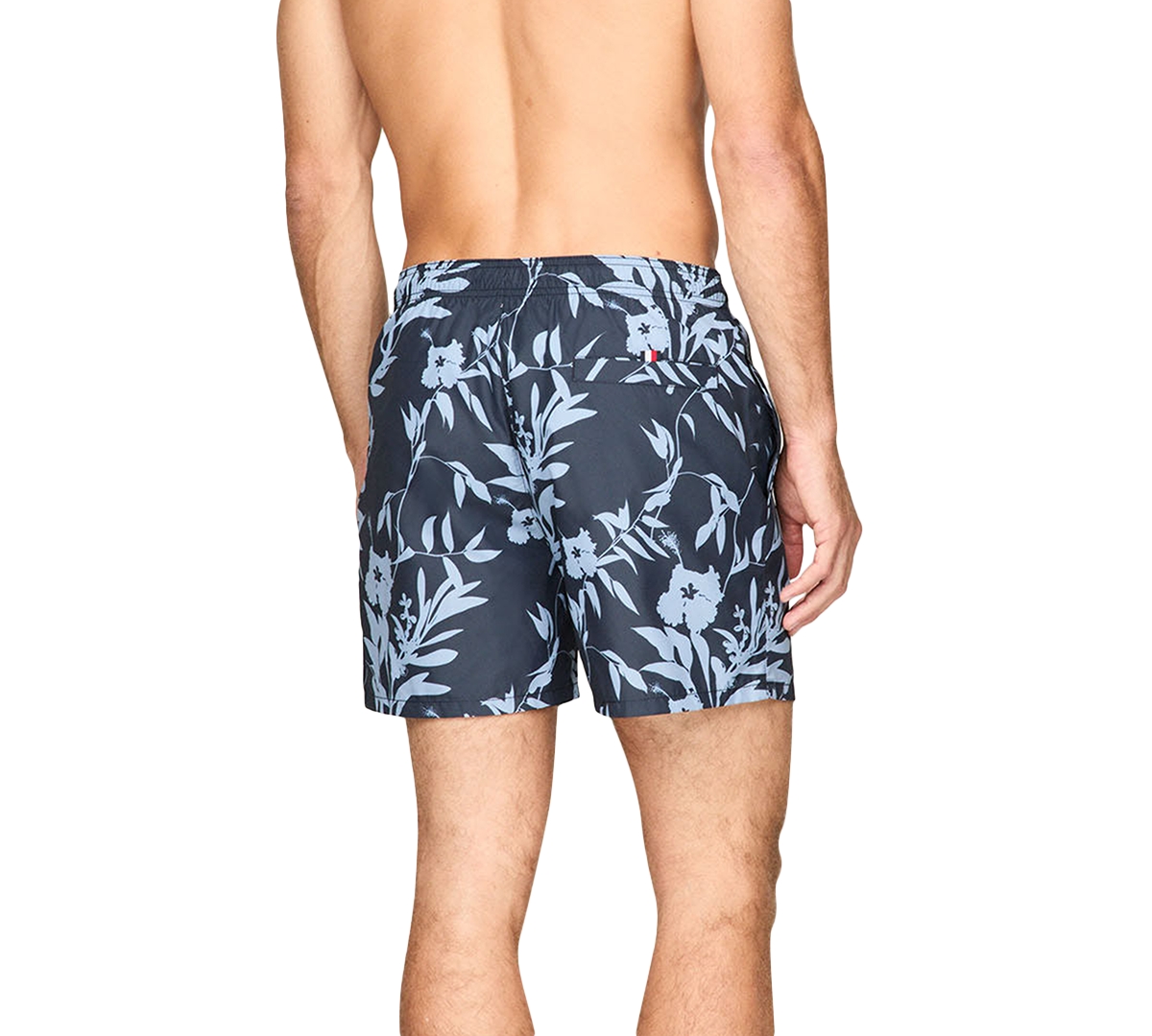 Tommy Hilfiger Men's Ombre Medium Length Drawstring 5" Swim Trunks In Floral Tropic Aop Desert Sky