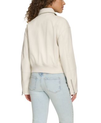 Women's Faux Leather Lightweight Bomber Jacket