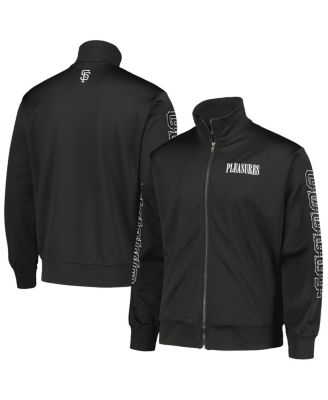 PLEASURES - Men's Black San Francisco Giants Pitcher Full-Zip Track Jacket