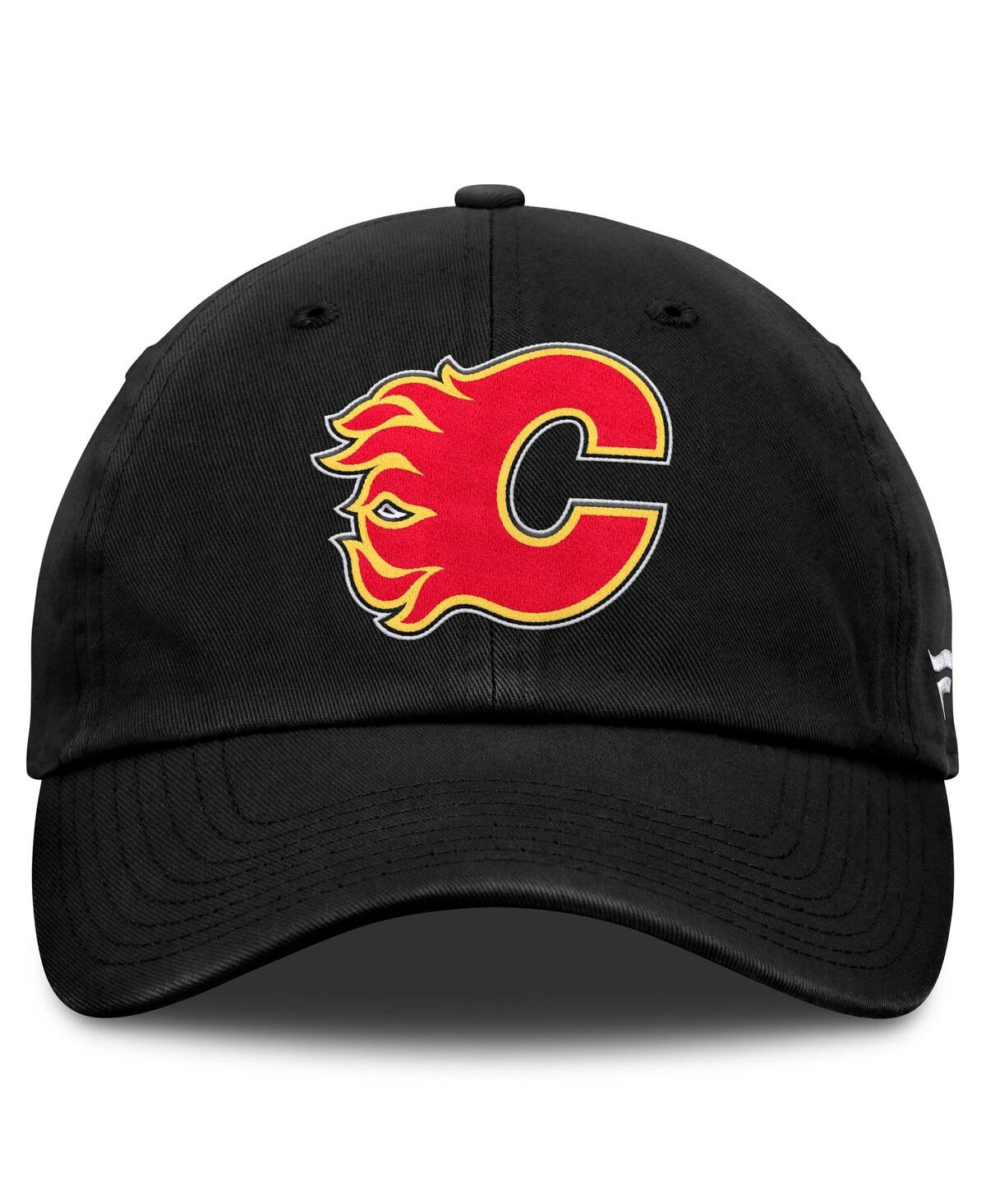 Fanatics Men's Black Calgary Flames Core Fundamental Adjustable Hat In Black