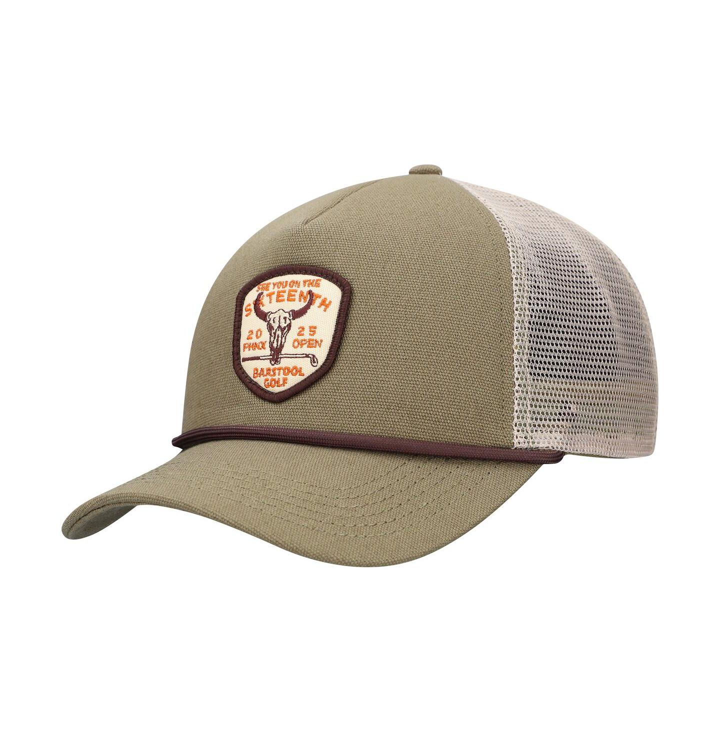 Мужская кепка Barstool Golf Green WM Phoenix Open Sixteenth Hole Canvas Rope Adjustable Hat — фото 1