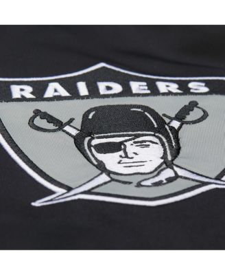 Men's Black Oakland Raiders Double Down Satin Full-Snap Jacket