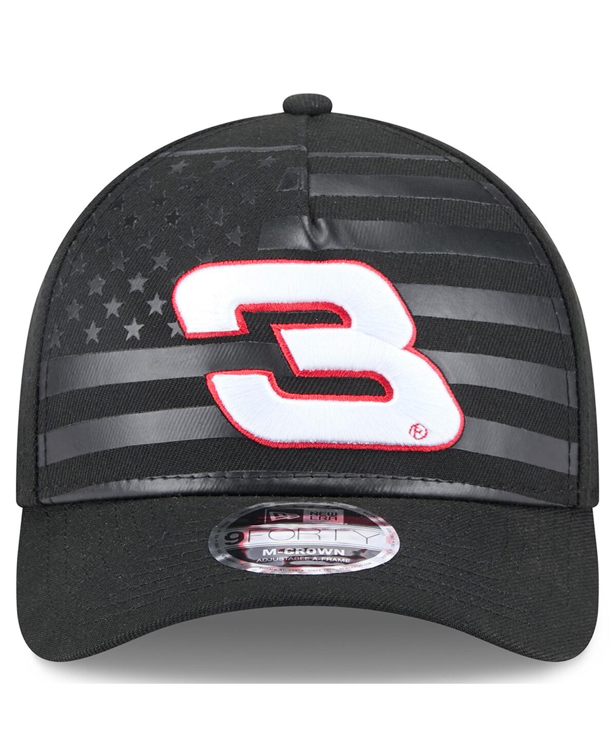 New Era Men's Black Austin Dillon American Flag 9forty M-crown A-frame Adjustable Hat In Black