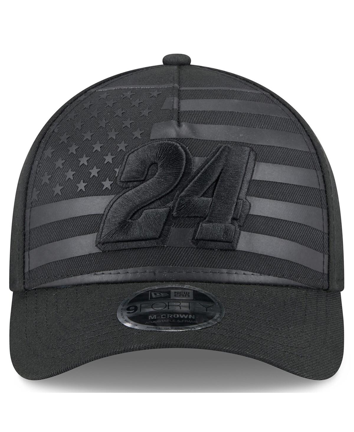 New Era Men's Black William Byron American Flag 9forty M-crown A-frame Adjustable Hat In Black