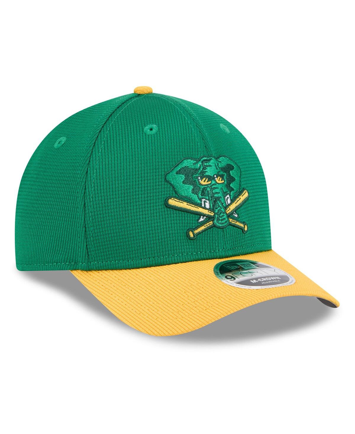 New Era Men's Green/gold Athletics 2025 Batting Practice 9forty M-crown Adjustable Hat In Green,gold