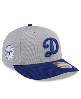 New Era - Men's Gray/Royal Los Angeles Dodgers 2025 Batting Practice Low 59FIFTY Fitted Hat