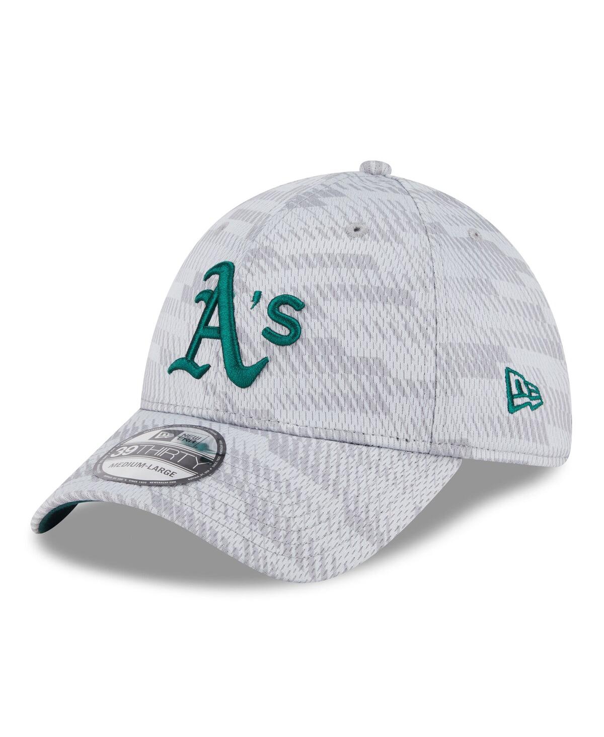 New Era Men's Gray Athletics 2025 Mlb Clubhouse 39thirty Flex Hat In Gray