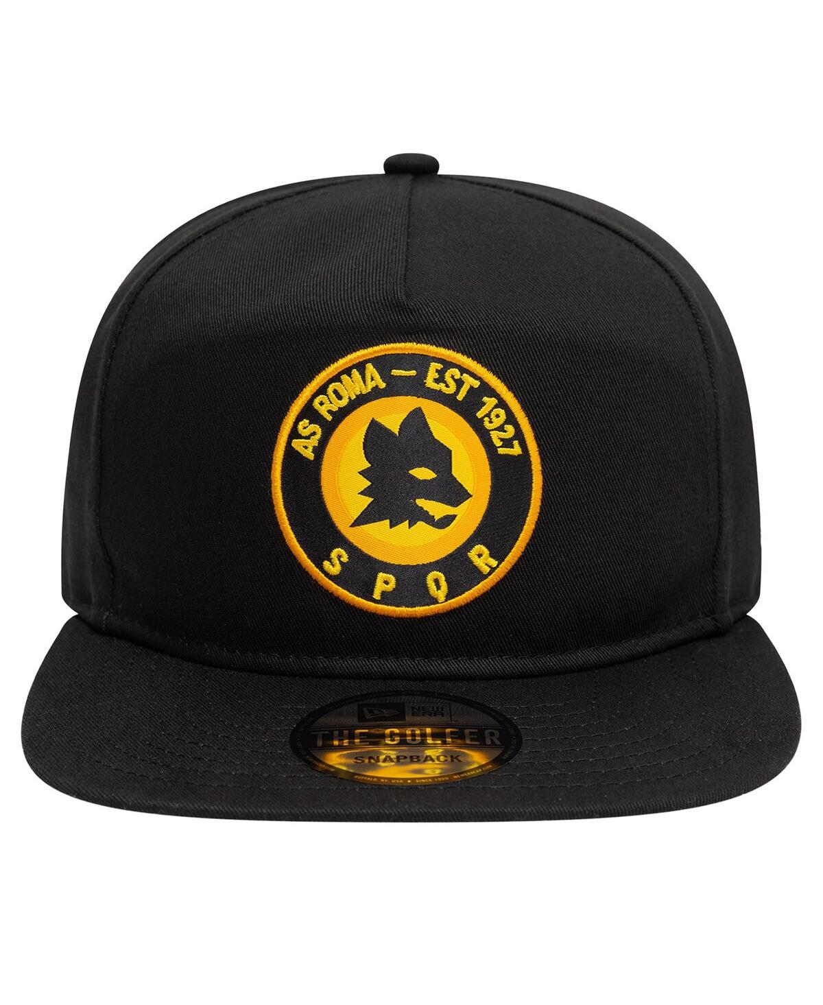 New Era Men's Black As Roma Spqr Golfer Snapback Hat In Black