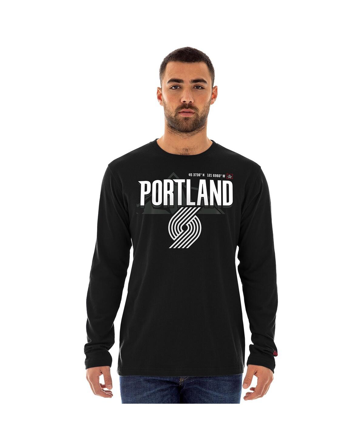 NEW ERA MEN'S BLACK PORTLAND TRAIL BLAZERS 2024/25 CITY EDITION LONG SLEEVE T-SHIRT 