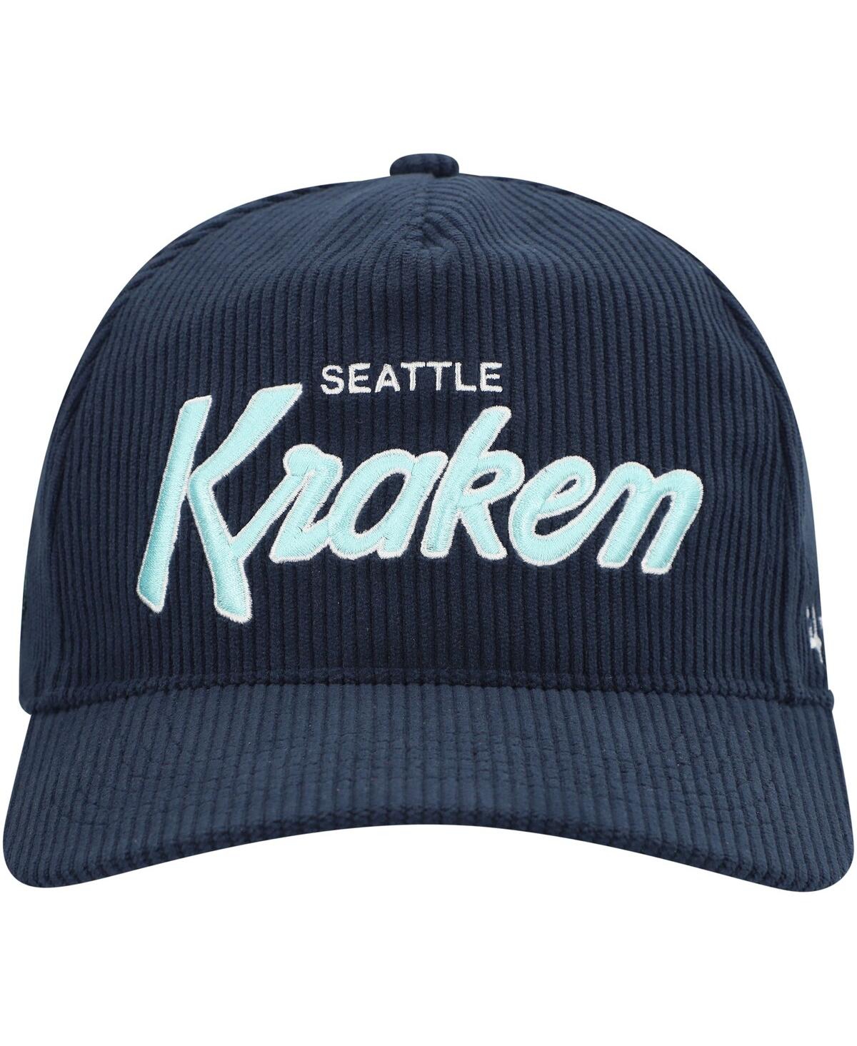 47 Brand Men's Navy Seattle Kraken Crosstown Corduroy Hitch Adjustable Hat In Navy
