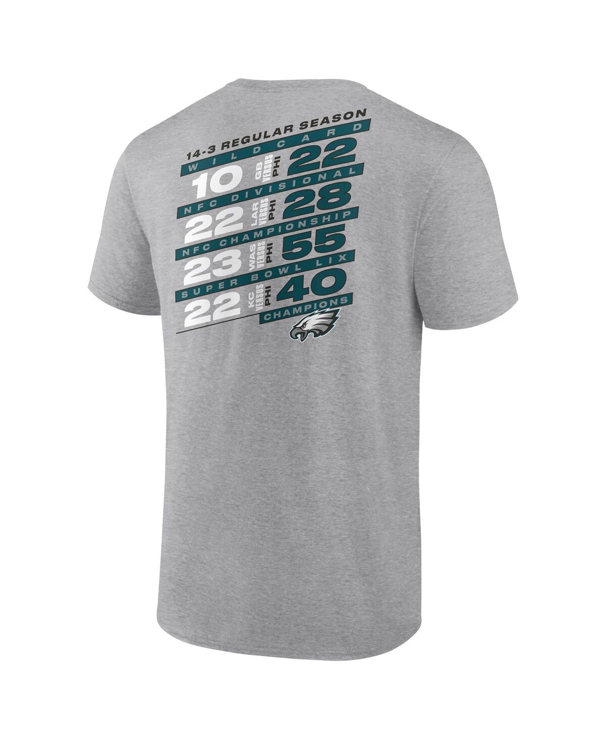 Fanatics Men's Heather Gray Philadelphia Eagles Super Bowl Lix Champions Big Tall Counting Points Score T-shi In Heather Gray