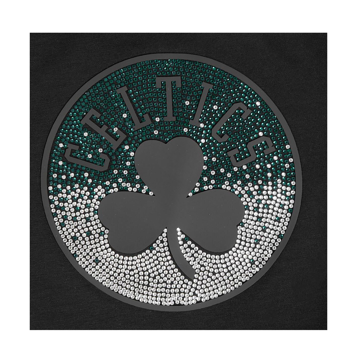 Женская футболка Pro Standard Black Boston Celtics Jewels Boxy Cropped — фото 3