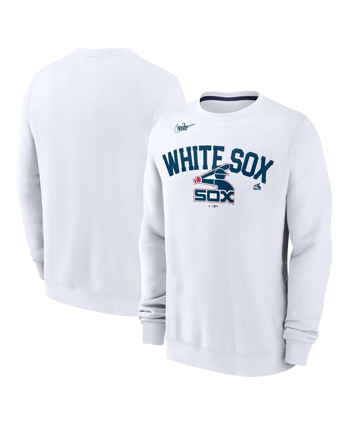 Nike Men's White Chicago White Sox Cooperstown Collection Fleece Pullover Sweatshirt In White