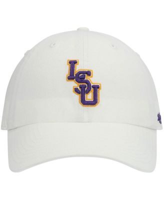 Men's White LSU Tigers Vintage Clean Up Adjustable Hat