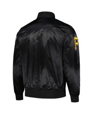 Men's Black Pittsburgh Pirates Wordmark Satin Full-Snap Jacket