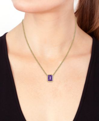 EFFY&reg; Citrine Pendant Necklace (5-7/8 ct. t.w.) in 14k Gold over Silver, 17" + 1" extender (Also in Amethyst)