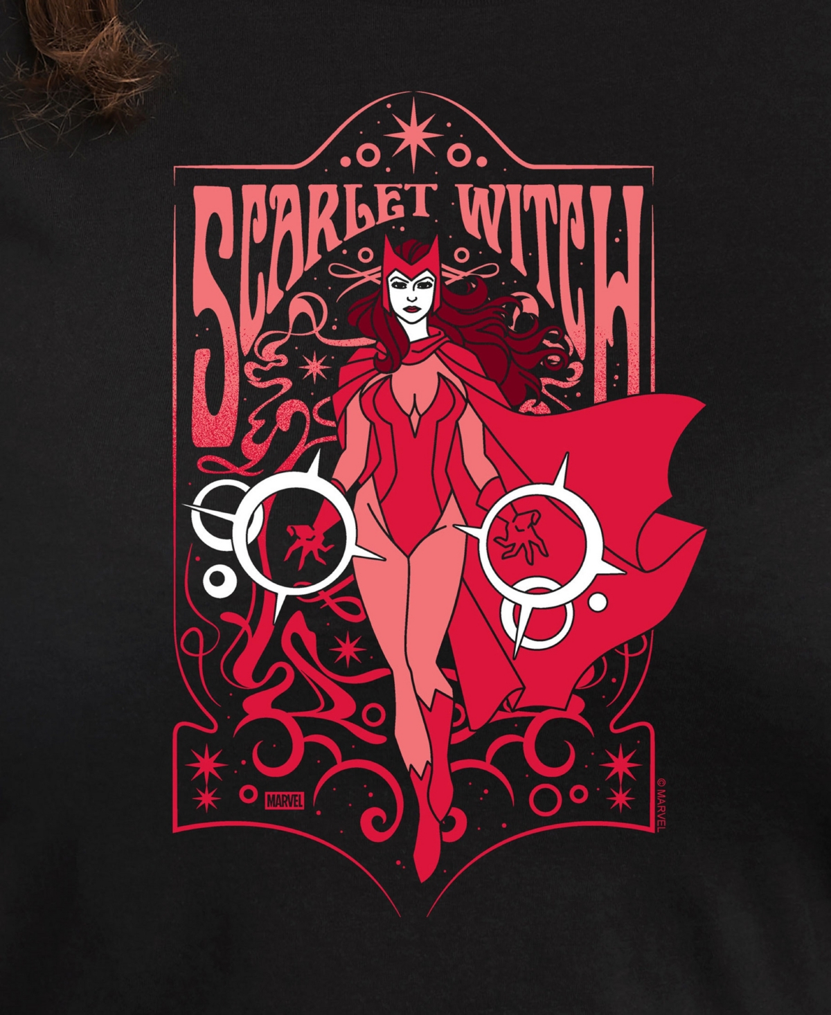 Hybrid Apparel Trendy Plus Size Scarlet Witch Graphic Crew Neck T-shirt In Black
