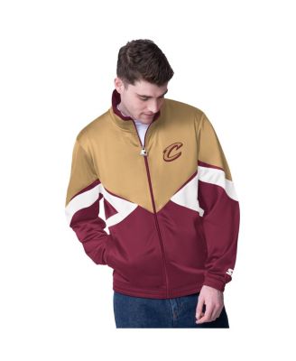 Starter - Men's Wine Cleveland Cavaliers Rush Applique Full-Zip Track Jacket