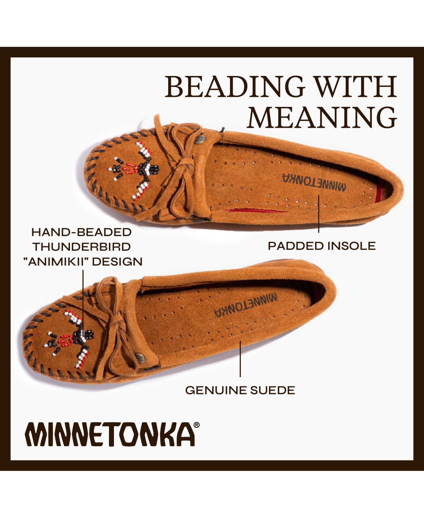 Женские мокасины Minnetonka Thunderbird "Animikii, цвет: Коричневый — фото 5