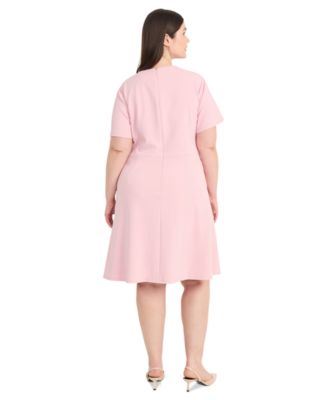 Plus Size Pintucked Fit & Flare Dress