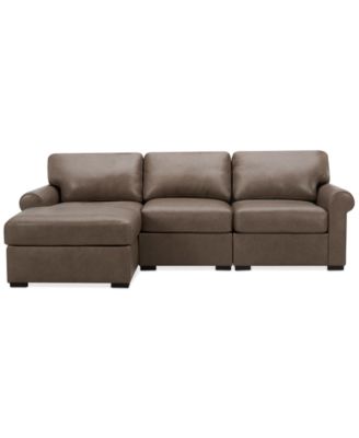 Radley Roll Arm 104" 3-Pc. Leather Sectional