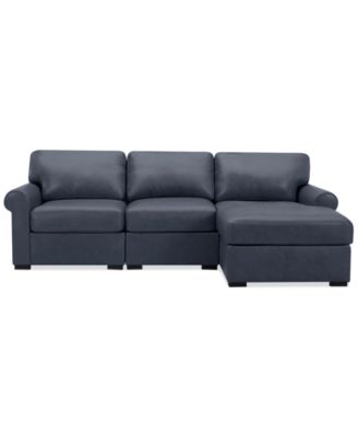 Radley Roll Arm 104" 3-Pc. Leather Sectional