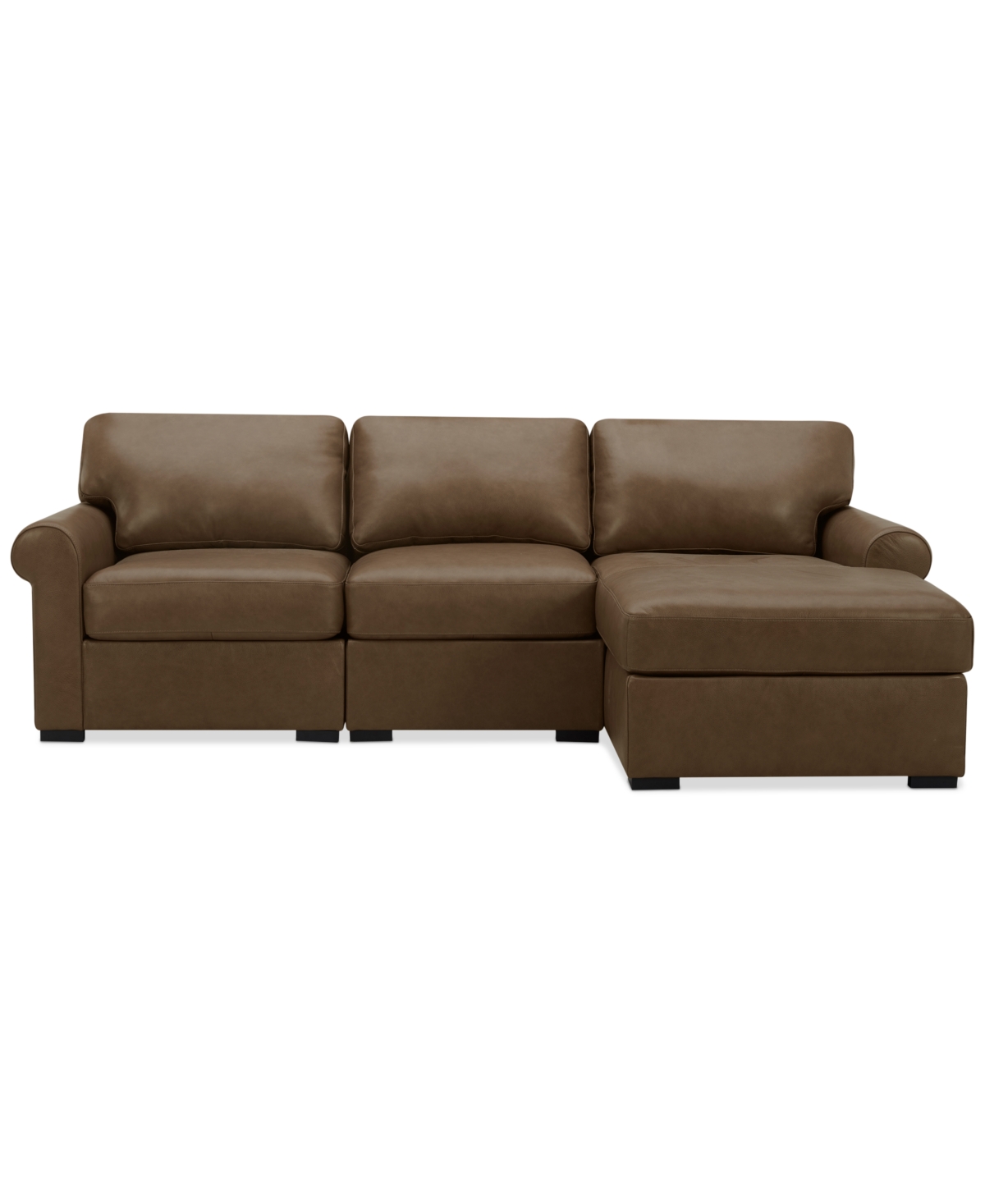 Macy's Radley Roll Arm 104" 3-pc. Leather Sectional, Exclusively At