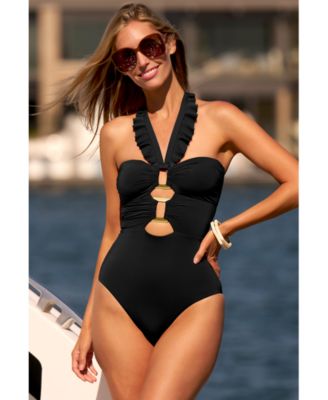 Women's Buckle-Up Convertible One-Piece Swimsuit