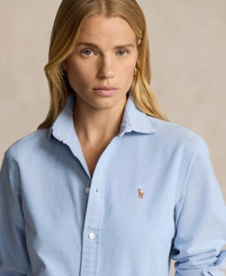 Women's Slim-Fit Striped Oxford Shirt
