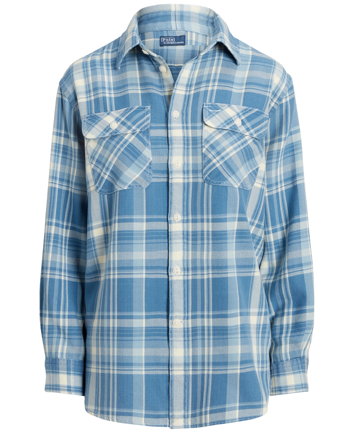 POLO RALPH LAUREN WOMEN'S PLAID COTTON TWILL WORKSHIRT 