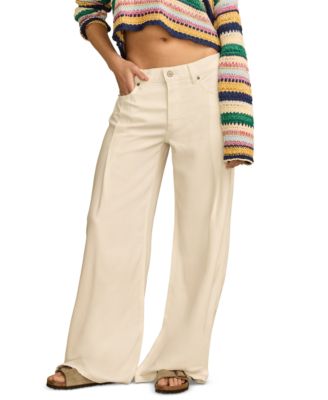 Lucky Brand - Women's High-Rise White Palazzo Jeans