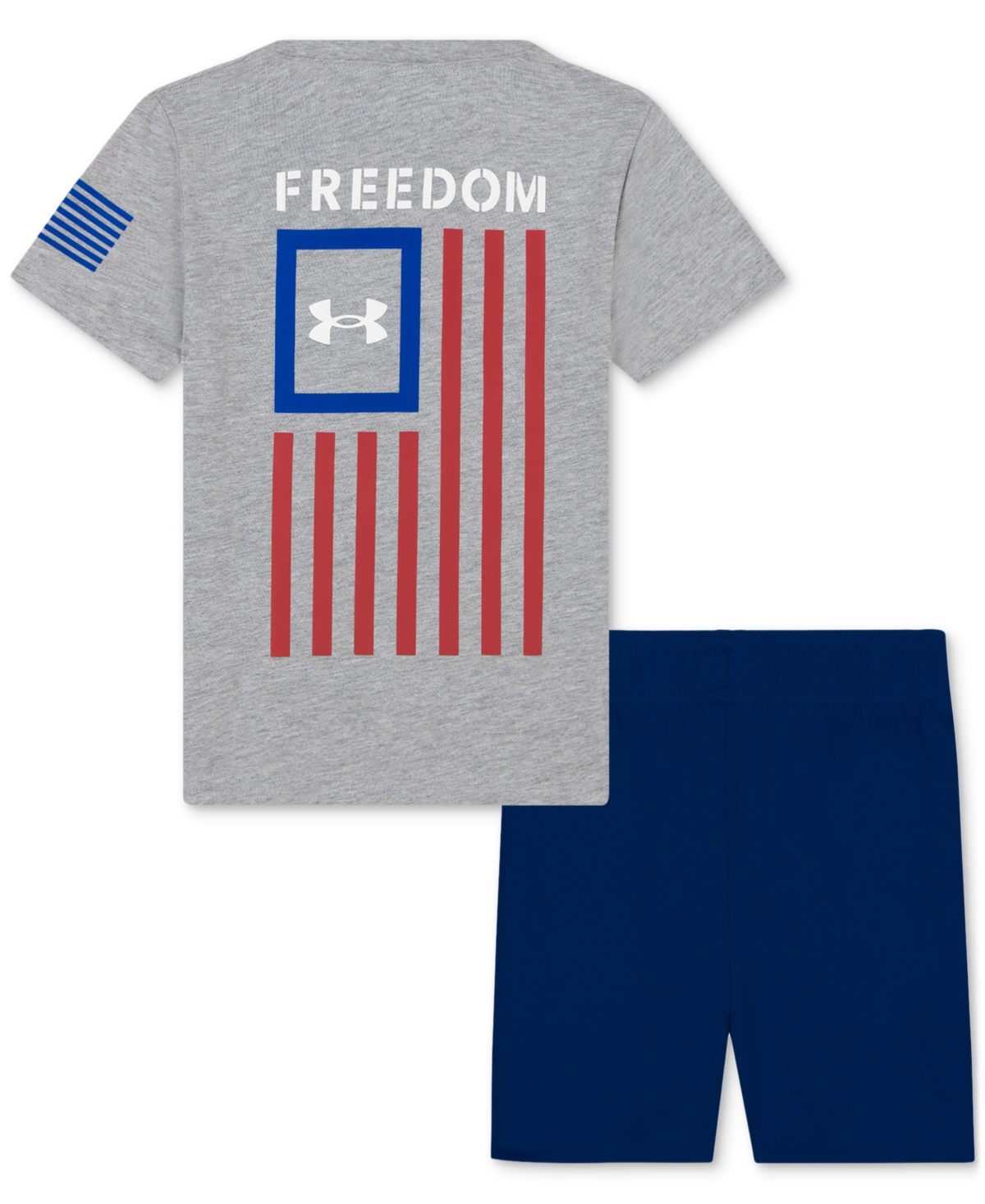 Under Armour Toddler & Little Boys Freedom Flag Logo Set In Mod Gray