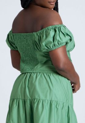 Women's Plus Size Shirred Maiden Top