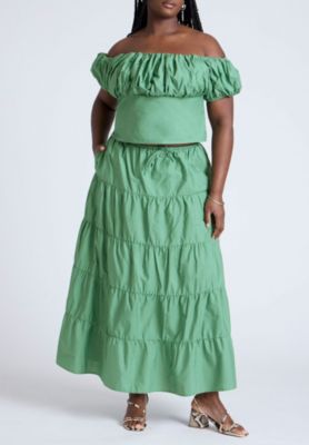 Women's Plus Size Shirred Maiden Top