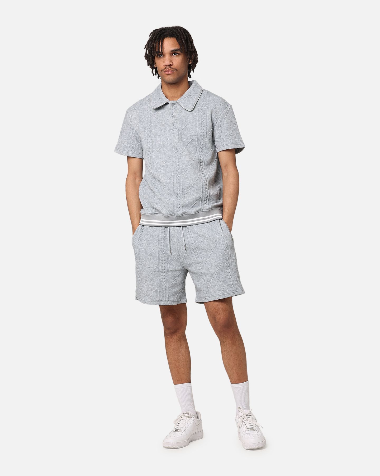 Мужская рубашка XXIII Danny Knit Polo Shirt- Grey, M, цвет: Серый — фото 5