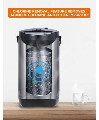 Electric Hot Water Dispenser, 750W Stainless Steel Water Boiler with 5.8 Qt. Capacity, 360-Degree Base, 3 Dispensing Modes, Chlorine Removal, CHHWD10B, Stainless/Black