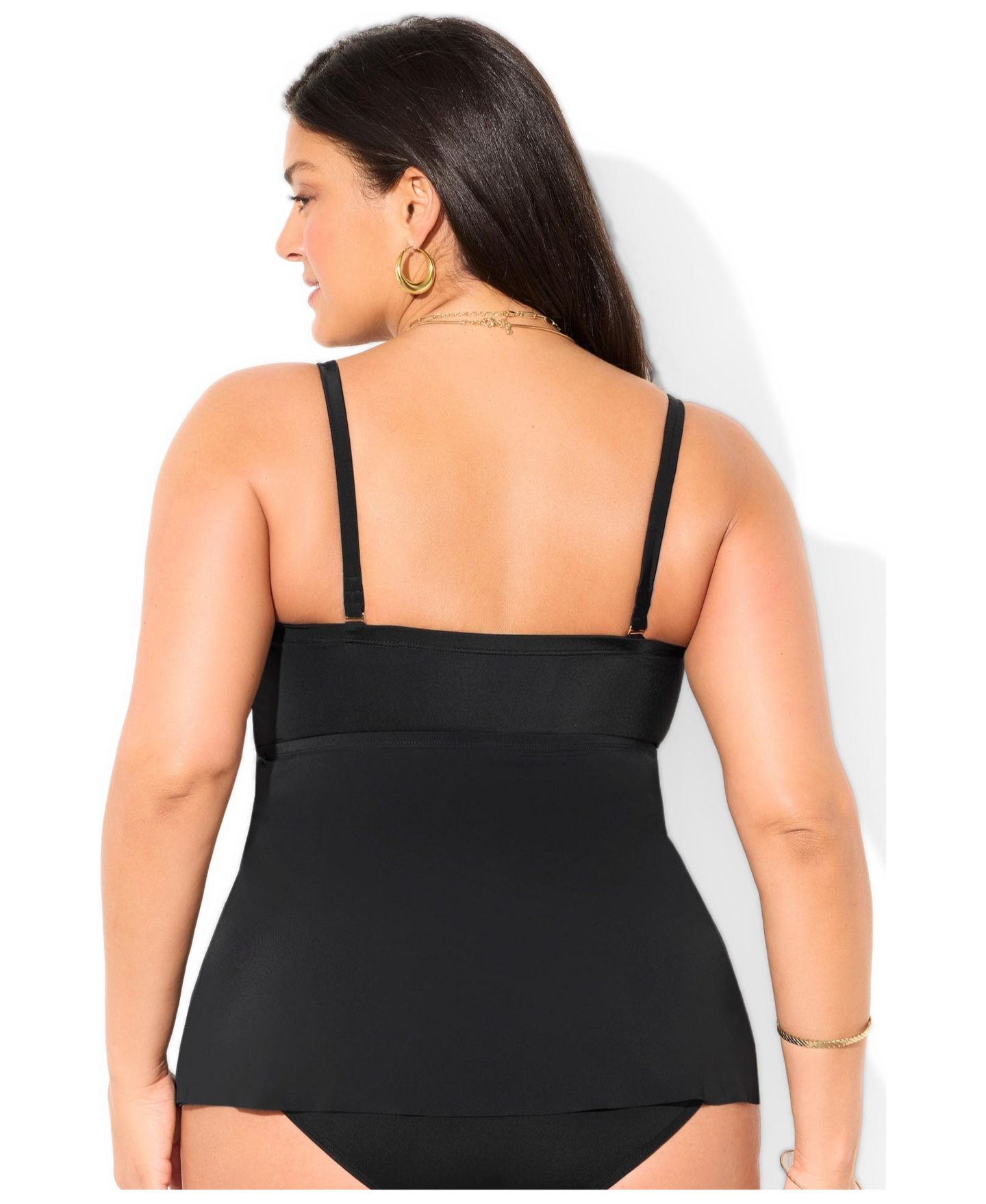 Верх бикини, бандо, танкини, со сборками — Swimsuits for All, цвет: Чёрный — фото 2