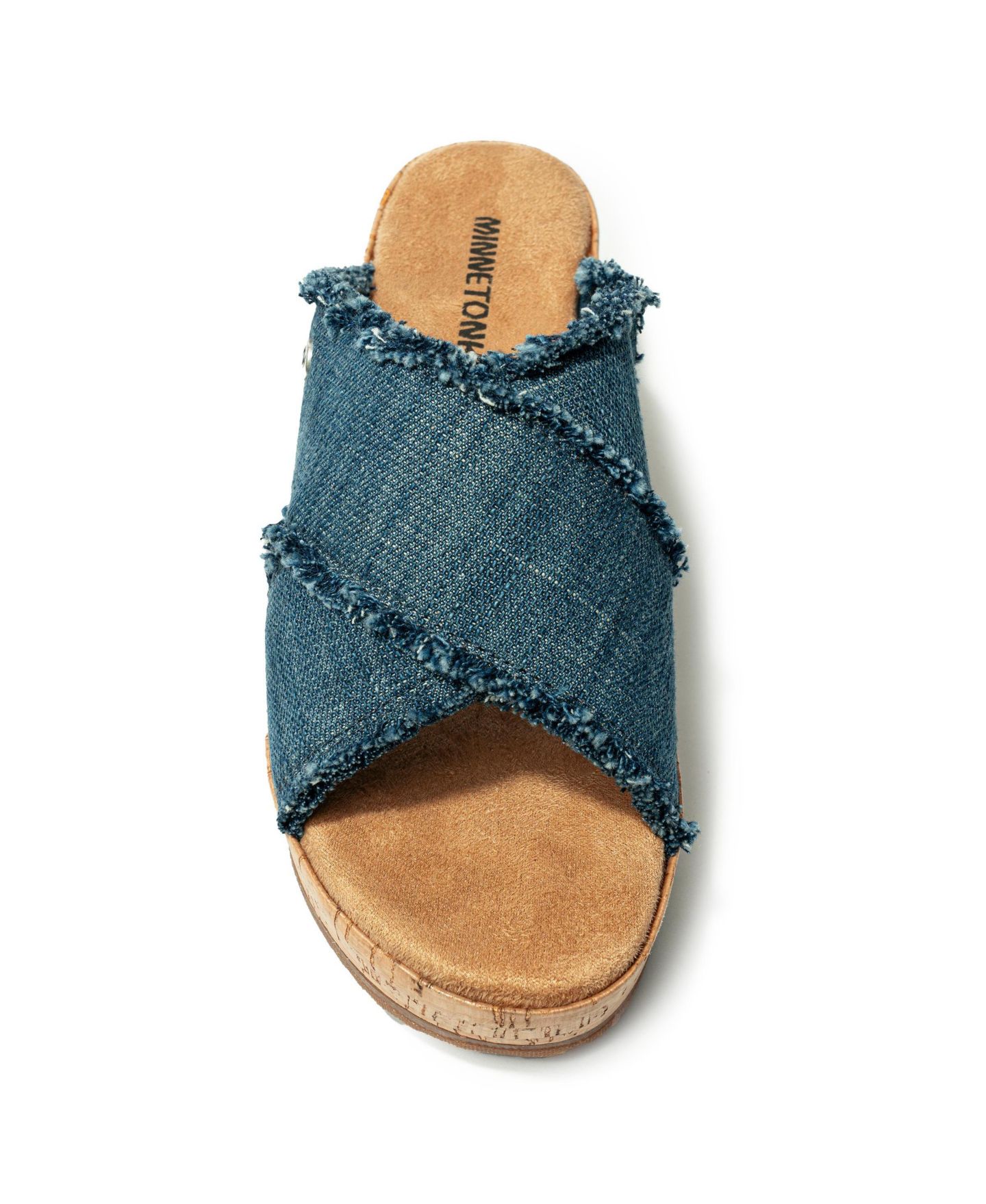 Женские сандалии Minnetonka Posey Crossband Wedge Sandal, цвет: Синий джинсовый, вариант 1 — фото 3