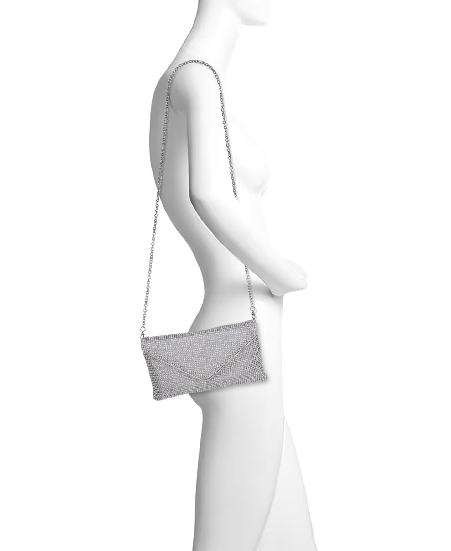 Женский клатч Jewel Badgley Mischka Noemi Crystal Envelope Clutch, цвет: Серебряный — фото 5