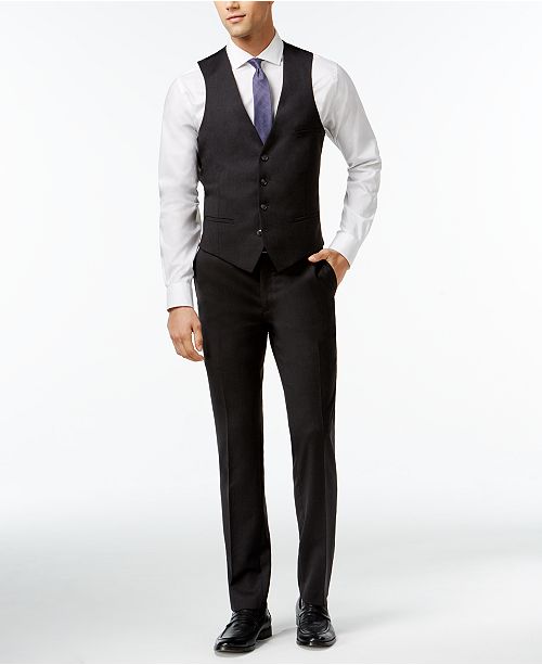 Bar III Charcoal Solid Extra SlimFit Suit Separates Suits & Tuxedos