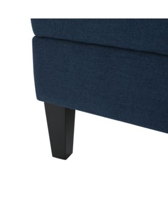 1 PC Upholstered Tufted Storage Ottoman with Waffle Stitching,  Footrest with Hidden Storage