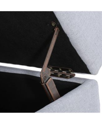 1 PC Upholstered Tufted Storage Ottoman with Waffle Stitching,  Footrest with Hidden Storage