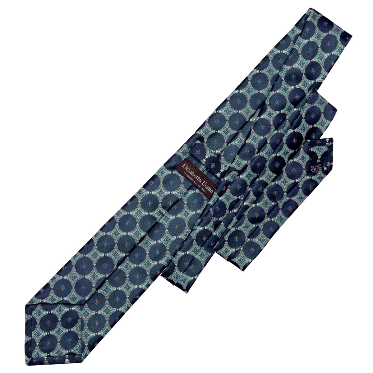 Big & Tall Zuccari - Silk Jacquard Tie for Men - Sea blue