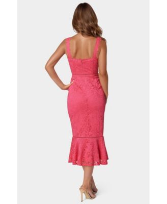 Women's Lace Flounce Midi Dress