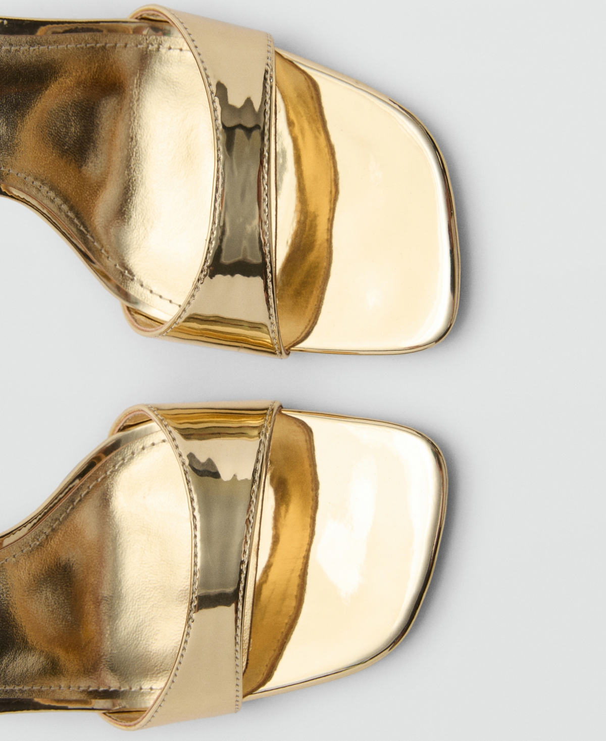 Mango Metallic-effect Heeled Sandals Gold In Gold