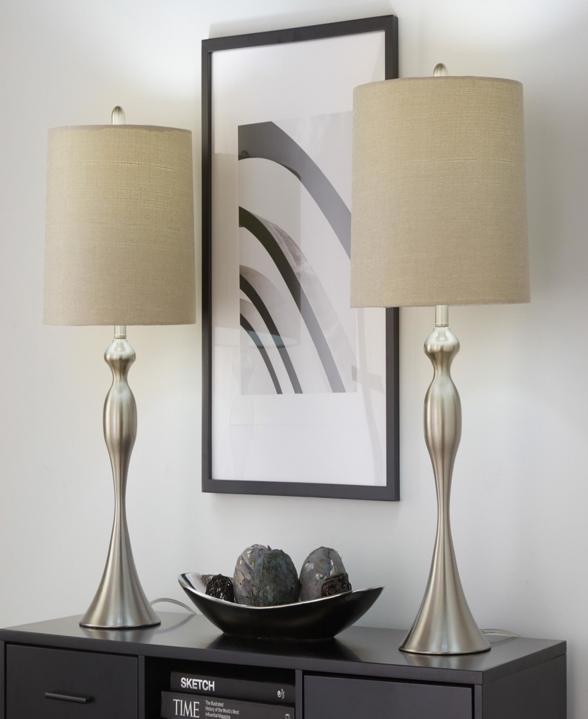 Lumisource Ashland 27" Metal Table Lamp, Set Of 2 In Silver