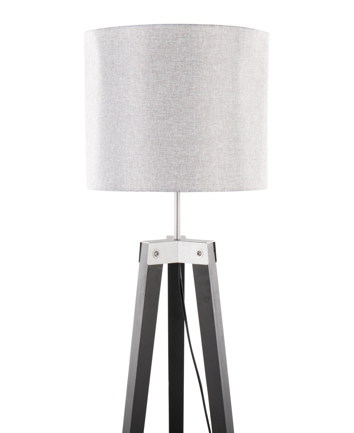 Lumisource Compass 58" Wood Floor Lamp In Black,white,silver
