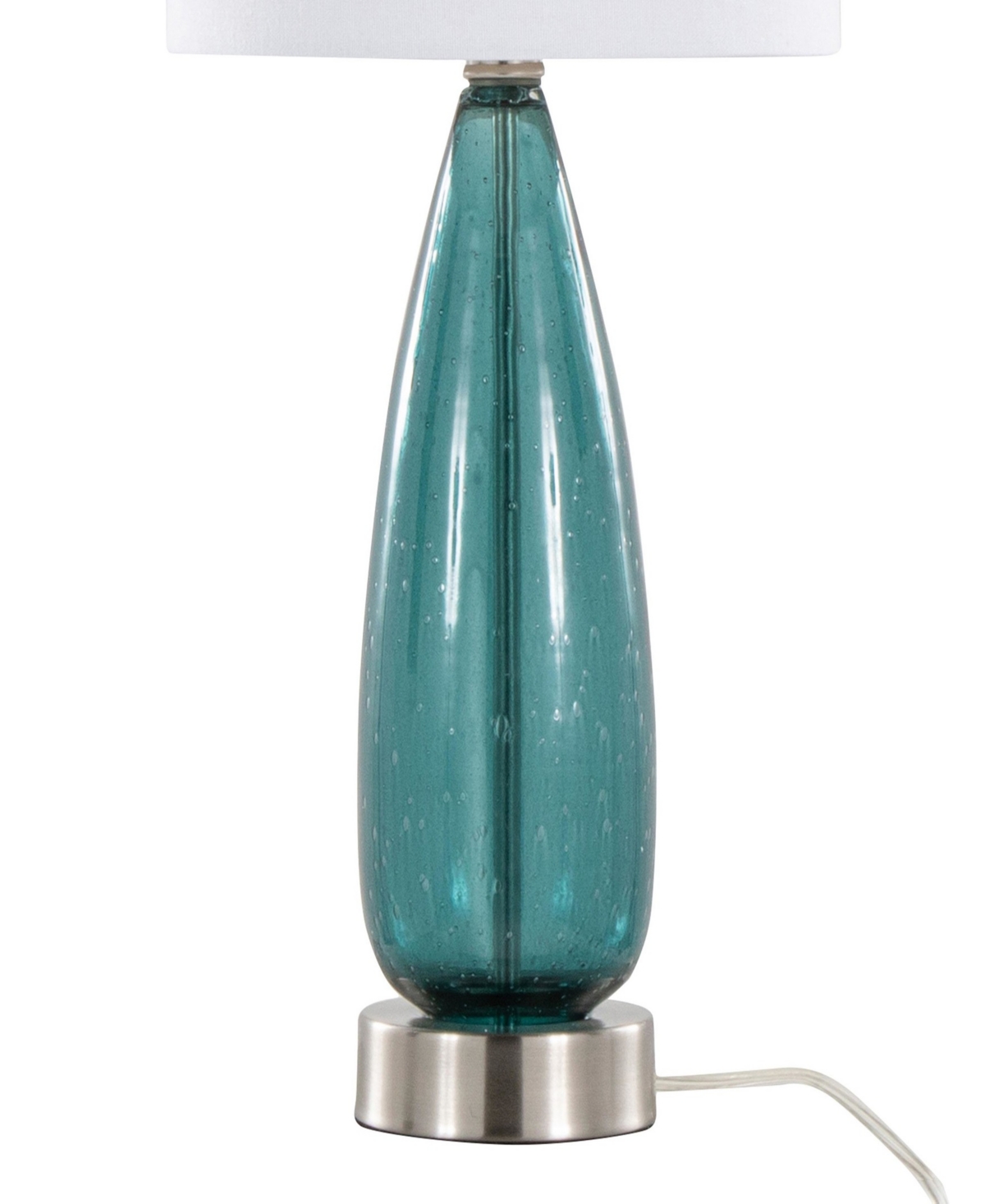 Lumisource Bottega 22" Glass Table Lamp, Set Of 2 In Sapphire Blue,white,silver